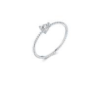 Tolldek Anillo de compromiso de oro blanco Au585, joyas auténticas, anillos solitarios de boda de 14 quilates con moissanita, talla 52 (16,6), Oro blanco 585 de 14 quilates, Moissanita