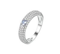 Tolldek Anillo de compromiso de oro blanco de 14 quilates Au585, creado en laboratorio, filas de diamantes, banda de boda de corte ovalado, anillos de oro de 14 quilates con moissanite real, talla 47