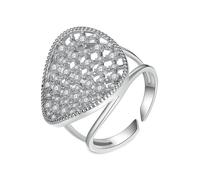Tolldek Anillo de compromiso de oro blanco de 14 quilates, moissanita, malla hueca, anillos de amistad, oro au585, joyería auténtica, talla 47-65, Oro blanco 585 de 14 quilates, Moissanita