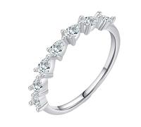 Tolldek Anillo de compromiso de oro real, color blanco, Au 375/585, delicado anillo apilable, alianza, alianza, alianza, alianza, alianza, alianza, alianza, alianza, alianzas, anillos de amistad con