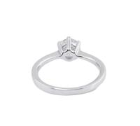 Tolldek Anillo de compromiso de oro real de 9 K/14 K/18 K, oro blanco, anillos de amistad solitarios con corte redondo de 1 ct, moissanita blanca, oro Au 375/585/750, anillos de pareja sin alergias
