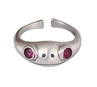 Tolldek Anillo de compromiso de plata de ley 925 para mujer, anillo mate de rana para parejas, circonitas, banda de boda de plata de ley 925, ajustable, Plata de ley, Zirconia cúbica