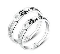 Tolldek Anillo de compromiso de plata de ley 925 para parejas, amor para siempre, circonitas, plata 925, Plata de ley, Zirconia cúbica