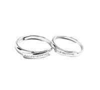 Tolldek Anillo de compromiso de plata de ley 925 para parejas, anillos de boda clásicos, para parejas, plata de ley S925, Plata de ley, Sin circonita