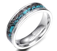 Tolldek Anillo de compromiso para hombre de acero de tungsteno, 6 mm/8 mm, anillos de amistad para hombre, diseño clásico en negro y azul, anillos de promesa resistentes al agua, talla 51-69, Acero de