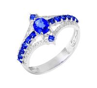 Tolldek Anillo de oro blanco 750 de 18 quilates, anillos clásicos de amistad con zafiro de 1,02 quilates, corte ovalado, anillo de compromiso con diamante de oro de 18 quilates, Oro blanco de 18