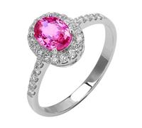 Tolldek Anillo de oro blanco 750 de 18 quilates, anillos clásicos de la amistad con zafiro de 1,09 quilates, anillo de boda con diamante de oro de 18 quilates, Oro blanco de 18 quilates (750), Zafiro