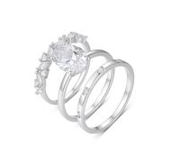Tolldek Anillos de boda de oro blanco Au 375/585/750, elegantes anillos clásicos para parejas con moissanita, talla 47 - 65, Oro blanco de 18 quilates (750), Moissanita
