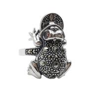 Tolldek Anillos de boda de plata 925 para hombre, rana, pareja con circonitas, plata de ley S925, anillos de boda punk rock, Plata de ley, Zirconia cúbica