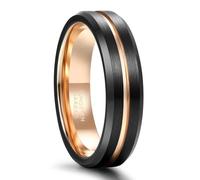Tolldek Anillos de boda para hombre de acero de tungsteno, 6 mm/8 mm, anillos de boda para hombres, dos colores, anillos de promesa resistentes al agua, talla 52-75, Acero de tungsteno, Sin circonita