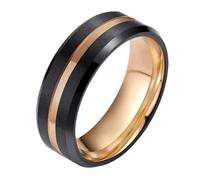Tolldek Anillos de boda para hombre de acero de tungsteno, 6 mm/8 mm, anillos de boda para hombres, dos colores, anillos de promesa resistentes al agua, talla 52-75, Acero de tungsteno, Sin circonita