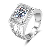 Tolldek Anillos de la amistad de oro blanco de 18 quilates, joyas de oro auténtico, creados en laboratorio, anillos de boda anchos de diamante, anillo de compromiso de oro au750, joyas de oro