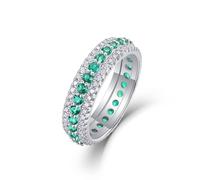Tolldek Anillos de pareja de oro Au750 18 K, elegantes anillos de amistad con laboratorio creado zafiro azul joyas de oro auténtico, par de anillos con moissanite PT950 platino, talla 47-65, Oro