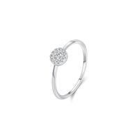 Tolldek Anillos de pareja de oro blanco de 9 K/14 K/18 K, diseño de flores clásicas con diamante creado en laboratorio, joyas auténticas de oro blanco Au 375/585/750, talla 47-65, Oro blanco 585 de 14