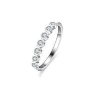 Tolldek Au 375/585/750 - Anillo de compromiso de oro blanco clásico con diamantes auténticos joyas de oro blanco, 9 K/14 K/18 K, talla 47 - 65, Oro blanco 585 de 14 quilates, Diamante