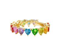 Tolldek Au 375/585/750 - Anillo de oro para parejas, con diseño de corazón, color rojo rubí, talla 47 - 65, Oro amarillo de 18 quilates (750), Amatista, topacio Laboratorio Creado Rubí Amatista