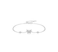 Tolldek Au 375/585/750 - Pulseras de oro blanco para mujer, joyas de oro auténtico, mariposas con diamantes, pulseras de oro blanco de 9 K/14 K/18 K, 19+3CM, Platino 950, Diamante