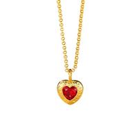 Tolldek Collar para mujer con colgante de oro amarillo de 9 K/14 K/18 K, color rojo de 0,7 quilates, colgante de corazón de rubí, colgante de corazón para mujer, joyería de oro real, Au 750/585/375