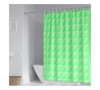 Tolldek Cortina de ducha de 180 x 180 cm, resistente al agua, lavable, verde, patrón de triángulos verdes, cortina de baño antimoho, poliéster, impermeable, lavable, cortina de ducha en el baño para