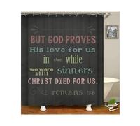 Tolldek Cortina de ducha de 180 x 200 cm, impermeable, tela textil, negro, pizarra But god Proves his Love for us... patrón impermeable antimoho cortina de baño poliéster textil cortinas de baño