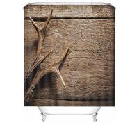 Tolldek Cortina de ducha para cuarto de baño, marrón, patrón de rama de madera, cortina de baño, poliéster, antimoho, resistente al agua y se seca rápidamente, lavable rápidamente, tela de alta