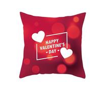 Tolldek Juego de 1 fundas de cojín decorativas, diseño de corazón con texto "Happy Valentine's Day", color rojo, 45 x 45 cm