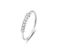 Tolldek Par de anillos de oro Au750 de 18 quilates, apilables, alianzas de boda con diamante auténtico, anillo de boda de platino 950, talla 47-65, Platino 950, Diamante