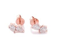Tolldek Pendientes de oro rosa de 9 K/14 K/18 K, pendientes clásicos con filo de gota de 0,2/0,5 ct, moissanita, oro rosa Au 375/585/750, sin alergias, Oro rosa de 14 quilates, Moissanita