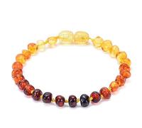 Tolldek Pulsera de ámbar para hombre y mujer, piedras naturales auténticas, pulsera elástica, gran idea de regalo, 15 cm, 15cm, Cristal, Ámbar