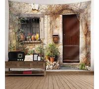Tolldek Tapiz multicolor 300 x 256 cm, paisaje naturaleza tapiz flores madera puerta colgante de pared paños de pared para sala de estar, dormitorio