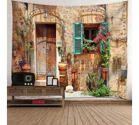 Tolldek Tapiz para colgar en la pared, diseño de paisaje natural, color marrón, arquitectura, estilo europeo, decoración del hogar, decoración de pared, 260 x 240 cm
