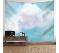 Tolldek Tapiz verde blanco 200 x 200 cm, paisaje natural tapices nube tapices accesorios para dormitorio, salón, habitación infantil