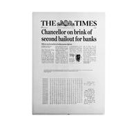TOLLI Bitcoin Genesis Block Placa - Hayek 1984 Cita & 'The Times Chancellor on the Brink - Arte de pared Cypherpunk sobre aleación de metal A4 póster de regalo (Bitcoin Genesis Block)