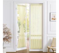 Tollpiz Cortinas traslúcidas para puerta de armario, cortinas texturizadas de lino para puerta de puerta, cortina de gasa transparente que filtra la luz, cortina de bolsillo para puerta de patio, 25 x