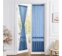 Tollpiz Cortinas traslúcidas para puerta de armario, cortinas texturizadas de lino para puerta de puerta, cortinas traslúcidas de gasa filtrante de luz, cortinas con bolsillo para cortinero, puertas