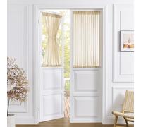 Tollpiz Cortinas traslúcidas para puerta de armario, cortinas texturizadas de lino para puerta, filtrado de luz, puerta francesa, bolsillo para barra, puerta de cristal de patio, 54 x 63 pulgadas de