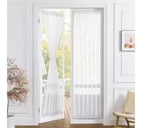 Tollpiz Cortinas traslúcidas para Puerta de Armario, Cortinas texturizadas de Lino Transparente para Puerta, Barra de Gasa para Puerta Francesa, Bolsillo para Puerta de Patio, 25 x 72 Pulgadas de