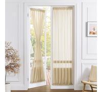 Tollpiz Cortinas traslúcidas para Puerta de Armario, Cortinas texturizadas de Lino Transparente para Puerta, Barra de Gasa para Puerta Francesa, Bolsillo para Puerta de Patio, 25 x 72 Pulgadas de