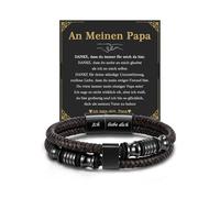 TOLOWOBK Ich Liebe Dich Geschenke für Männer An Meinen Mann Papa Sohn Bruder Lederarmband Herren Getrenchten Gravur Armband Herren Leder Armbänder Männer Hochzeitstag Weihnachten Geburtstag Geschenk