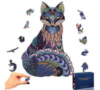 TOLOYE Puzzle de Madera, Zorro Rompecabezas de Madera 3D Puzzle Madera con Forma de Animal única Puzzle Madera Animales para Adultos y Niños Colección de Juegos Familiares Regalo (Zorro)