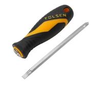 TOLSEN Destornillador 2 en 1 Intercambiable - Barra Reversible de Acero CrV (PH2 y Plano 6mm) - Herramienta Manual Ergonómica de 130mm