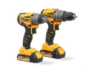 Tolsen Kit de taladro combinado y atornillador de impacto sin escobillas sin escobillas 20 V 2.0 Ah 2 batería y cargador 1 hora de carga rápida Bolsa de tela