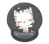 ToLuLu - Alfombrilla de ratón con soporte para reposamuñecas de gel con base de goma antideslizante, alfombrilla ergonómica para ratón, para computadora portátil, alivio del dolor, lindo gato