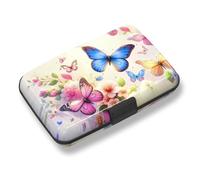 ToLuLu Portatarjetas de crédito, mini cartera RFID pequeña de aluminio, funda delgada de metal para tarjetas de visita, bolsillo frontal con bloqueo RFID, funda rígida para CC para hombres y mujeres