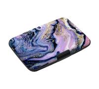 ToLuLu Portatarjetas de crédito, mini cartera RFID pequeña de aluminio, funda delgada de metal para tarjetas de visita, bolsillo frontal con bloqueo RFID, funda rígida para CC para hombres y mujeres