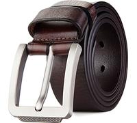 Tolumo Cinturón grueso de cuero de grano completo para hombre, 1.5 pulgadas de ancho, ideal para pantalones de mezclilla casuales, vestido de trabajo, cinturón clásico ajustable para adaptarse, Marrón