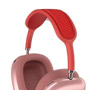 TOLUOHU Cojín para la diadema para Apple AirPods Max, lavable de silicona suave a prueba de polvo Airpods Max auriculares compatible con toldo de malla de punto (rojo)