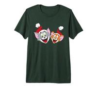 Tom and Jerry Best Pals Christmas Santa Hats Camiseta Premium