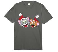 Tom and Jerry Best Pals Christmas Santa Hats Comfort Colors Adult Heavyweight T-Shirt