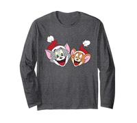 Tom and Jerry Best Pals Christmas Santa Hats Manga Larga